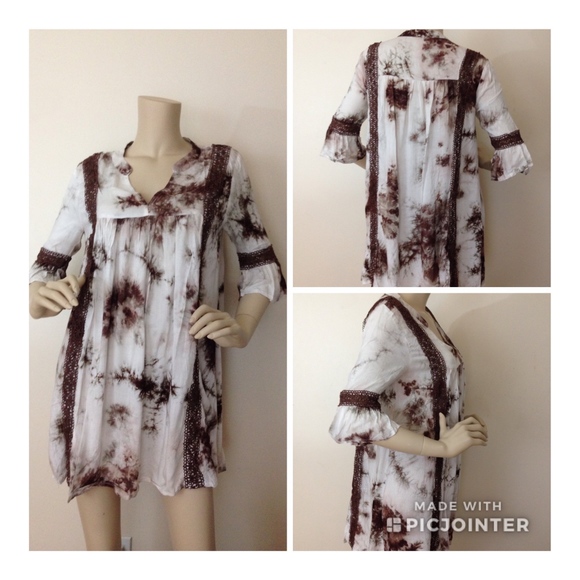 Sexy & Flirty Tie dye Boho mini Crochet dress - Picture 2 of 11